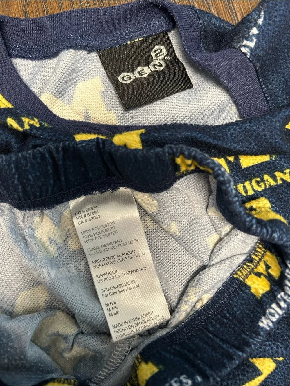 Kids University of Michigan Logo Pajama Set